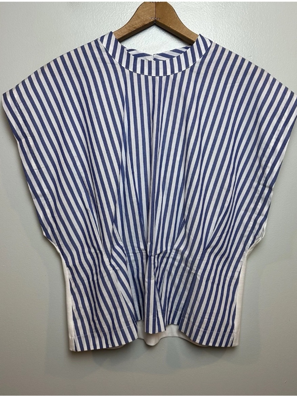 Nordstrom French Connection Cinched Waist Top Blue White Stripe NWT